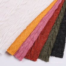 Polyester rayon spandex sweater knit fabric high twist jersey hacci knit fabric